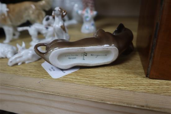 A quantity of porcelain animals including Herend and Austrian pieces